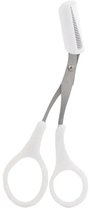 Schaar - Wenkbrauw Schaartje - Veilig - Multifunctioneel - Wenkbrauw Trimmer - Make Up Tools - Rvs - Met Kam - Kam - Ontharing - Wit