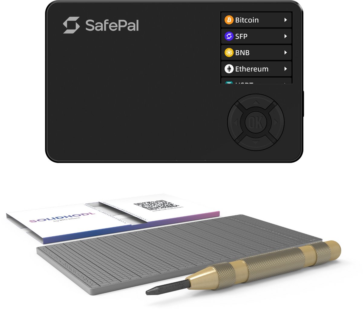 SafePal S1 Pro + SOLIDHODL - Voordeelbundel - Hardware Wallet - Wallet voor Bitcoin, Ethereum en vele andere crypto