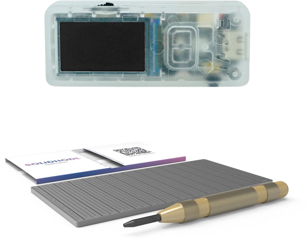 Blockstream Jade Clear + SOLIDHODL - Voordeelbundel - Hardware Wallet - Wallet voor Bitcoin