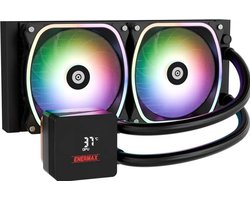 Enermax Aquafusion II 240mm ARGB Black - Afmeting radiator: 240 mm - voor Intel LGA: 1851, 1700, 1200, 115x - AMD AM5, AM4 - 2x 120mm ENERMAX SquA RGB ADV FANS - Digitale rotatie‑display - zwart