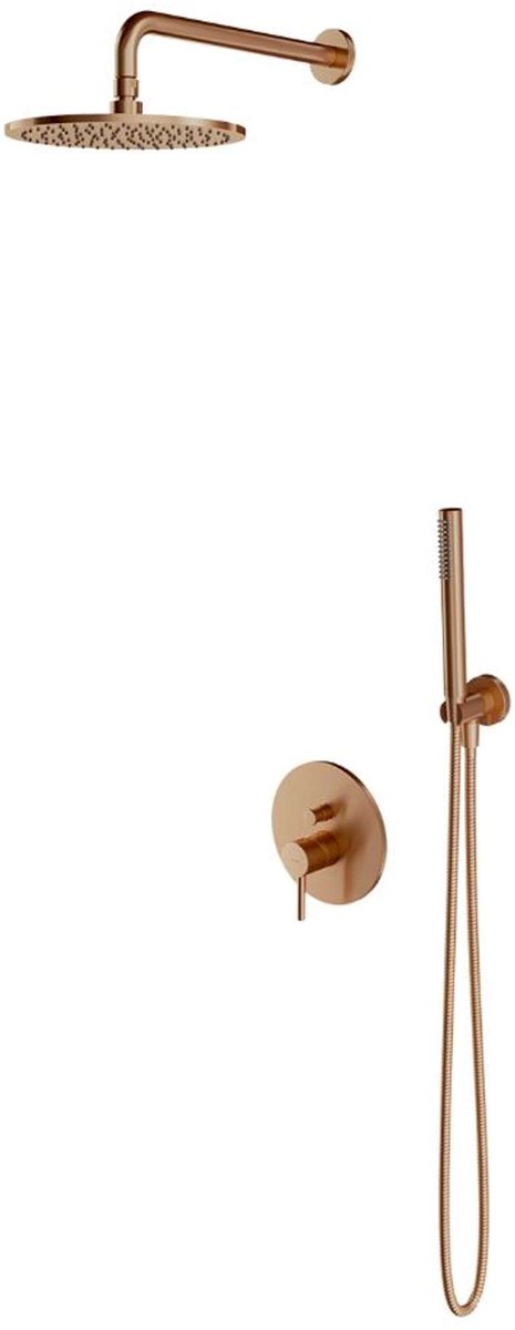 OMNIRES Y - Doucheset met inbouwkraan, met inbouwdeel, diameter 25 cm, geborsteld koper SYSY35CPB