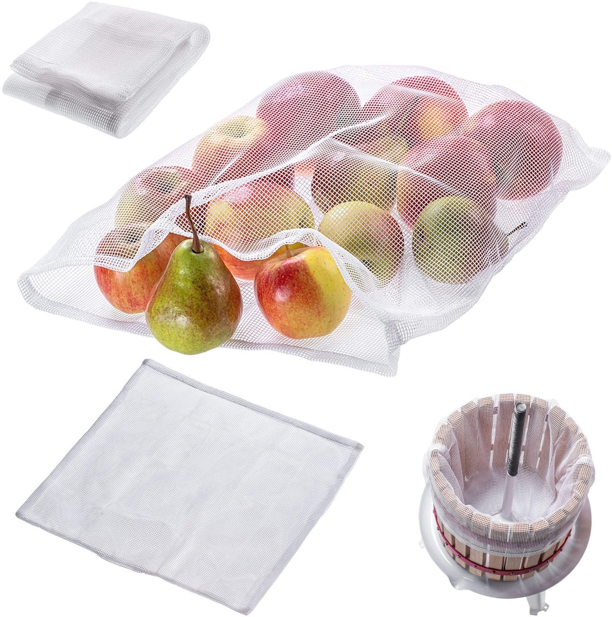 KADAX Persdoek voor fruitpersen, perfecte zuivering en filtratie voor het winnen van zuivere sappen en wijnen, fijnfilter voor wijnpersen voor optimale sapwinning (6 liter)