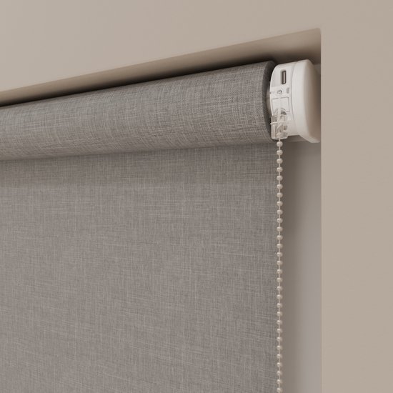 Store enrouleur électrique Easy Texture - Occultant - Gris Clair - 180 x 190 cm - CMD-02-P