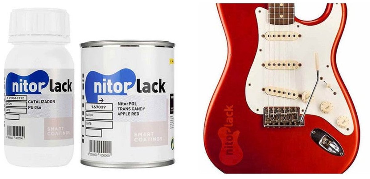 NitorLACK N167039108 NitorPOL Polyurethaanlak Trans Candy Apple Red – 500 ml + 250 ml Verharder