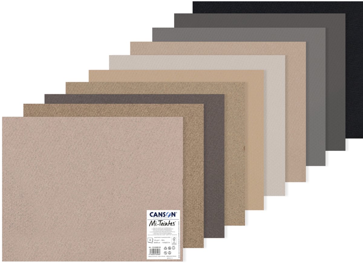 CANSON tekenpapier Mi-Teintes, 500 x 650 mm, kleuren assorti