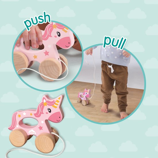 SES - Tiny Talents - Trekdier 2 in 1 houten unicorn - Montessori - op maat gemaakt voor kinderhandjes - eenhoorn trekdier - Unicorn Speelgoed - Speelgoed 2 Jaar van SES — afbeelding 5
