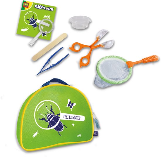 SES - Explore - Insect explorer - mallette pratique avec pince, loupe, pince à épiler, plateau et carte de suivi