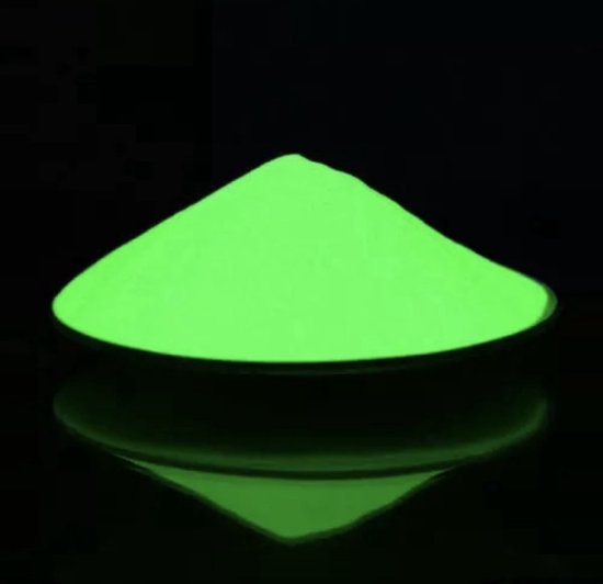 S&D | Glow in the dark poeder - 50 gram - Groen Geel - Mengbasis verf fluorescerend