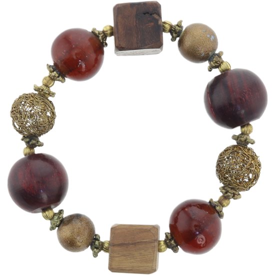 Behave – Bracelet – Marron – Doré – Bois – Glas – Bohème Chic