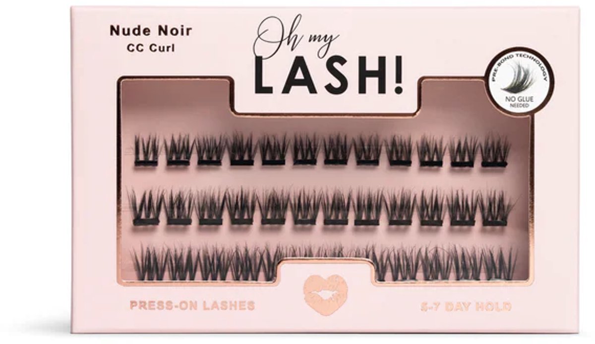 Oh My Lash - Nude Noir 10 ,12, 14mm - Press on Lashes - Pre glued - DIY wimperextensions