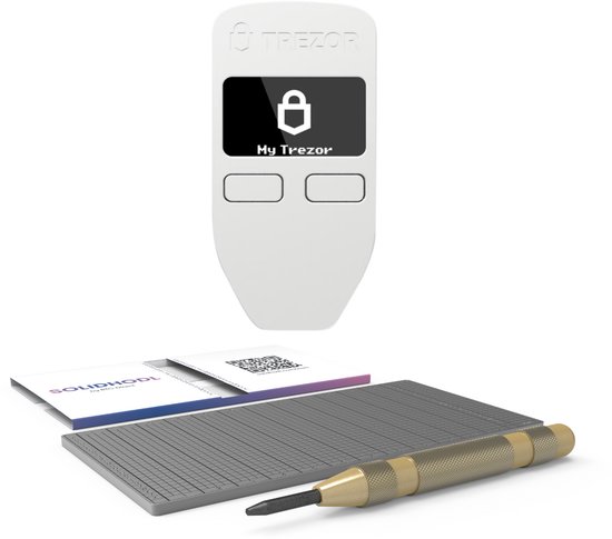 Trezor One White + SOLIDHODL - Voordeelbundel - Hardware Wallet - Wallet voor Bitcoin, Ethereum en vele andere crypto