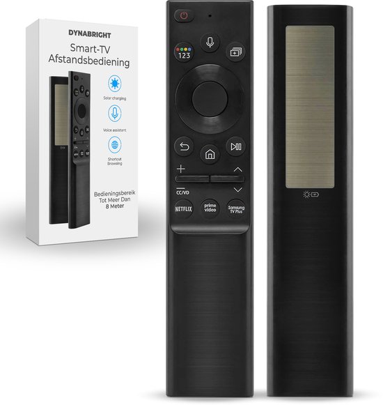 Télécommande Solar universelle Dynabright - Compatible avec Samsung (série BN59) - Commande vocale - Fonctionne à l'énergie solaire - Sans pile - Rechargeable par USB-C - BN59-01385B / BN59