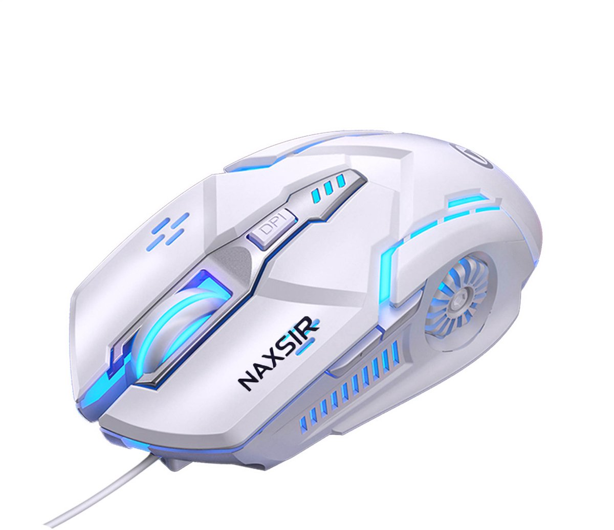 NAXSIR Mechanische Bedrade Gamingmuis - 6-Knop, 7-Kleuren RGB - Geluid/Stilversie
