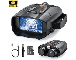 Yellies Nachtkijker - Verrekijker - Nachtkijker Met Infrarood - Night Vision - Warmtebeeld - 4K ULTRA HD VIDEO - 32GB Micro SD Kaart - 5200mAh Accu - 800 Meter