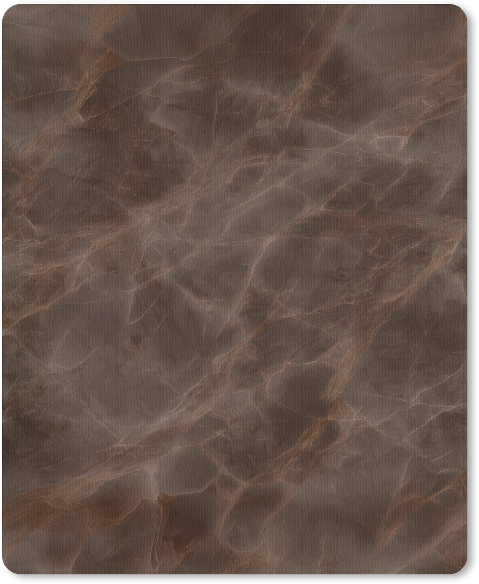 Muismat 19x23 cm - Mousepad Bruin marmer - Organisch - Natuursteen - Muismatten