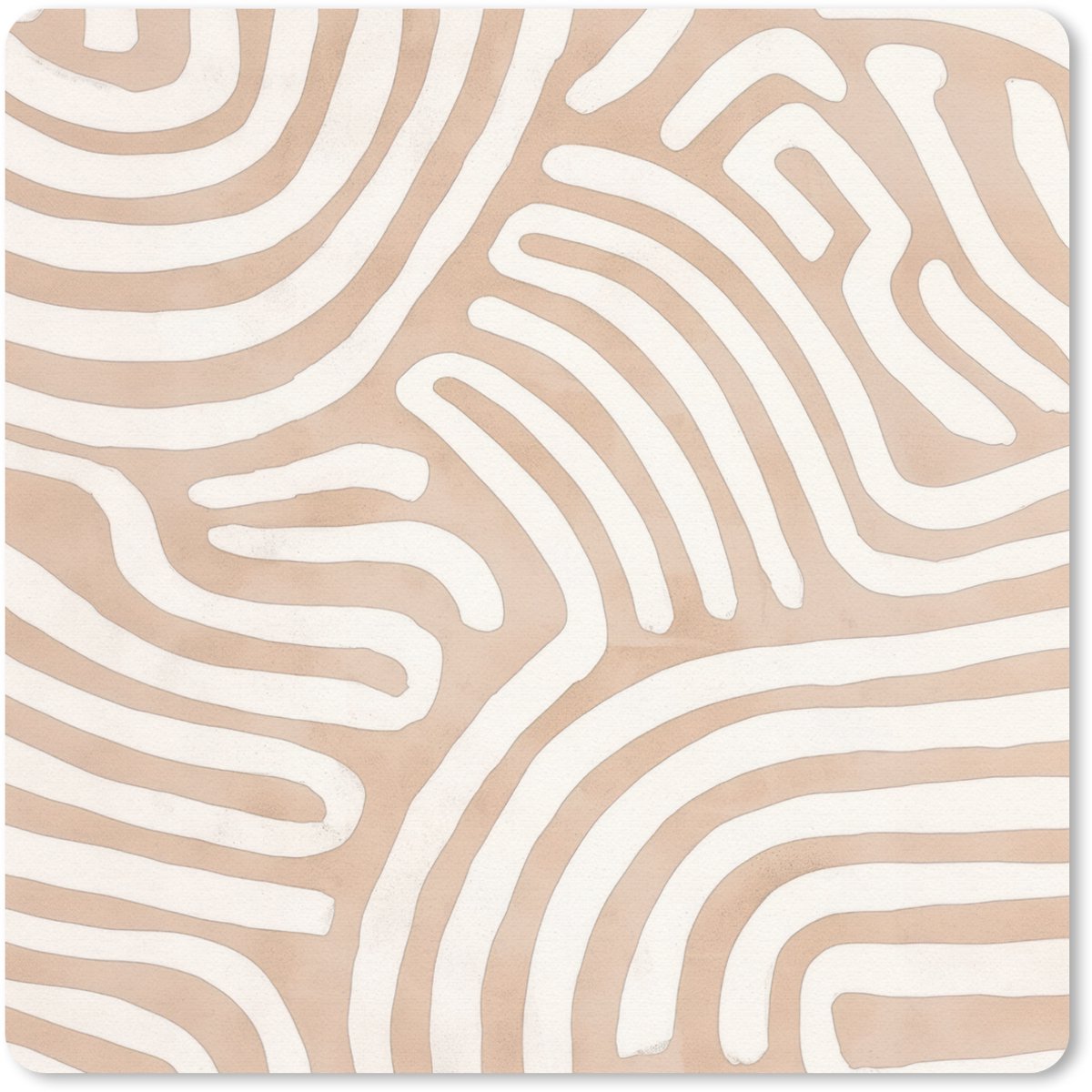 Muismat 30x30 cm - Mousepad Beige - Aardspatroon - Muismatten