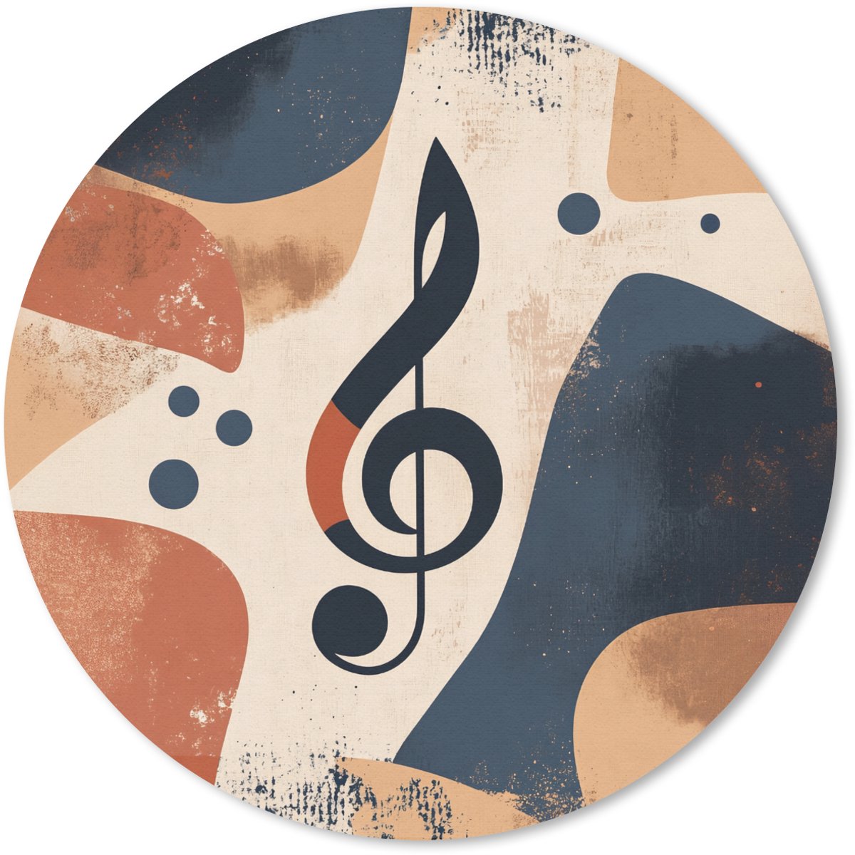 Muismat rond 40x40 cm - Mousepad Sleutel - G - Abstract - Beige - Ronde muismatten