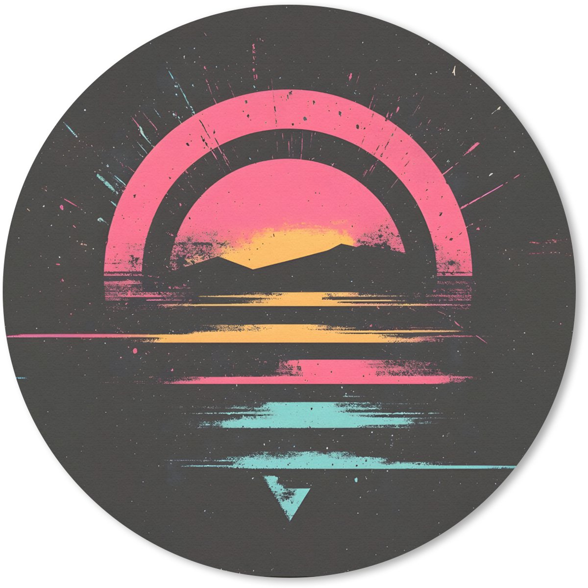 Muismat rond 40x40 cm - Mousepad Cirkel - Abstract - Roze - Ronde muismatten