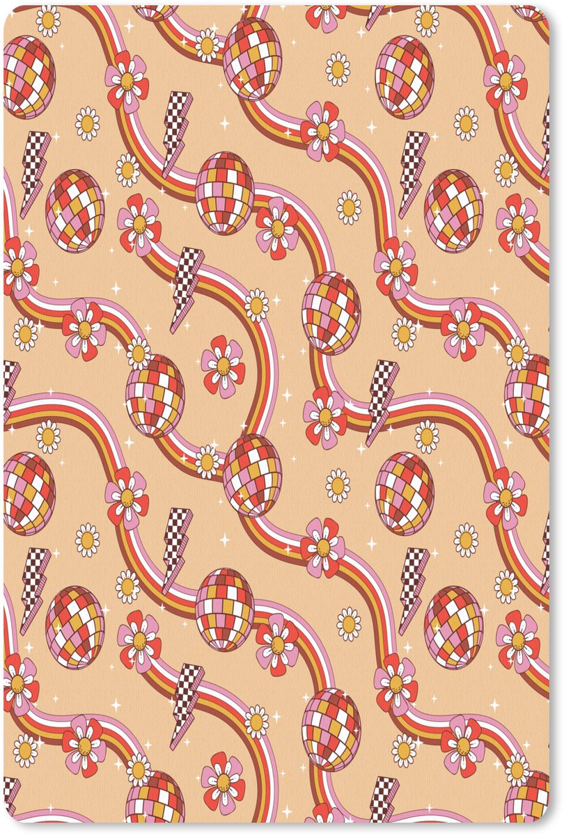 Muismat 18x27 cm - Mousepad Disco - Patroon - Lijnen - Muismatten