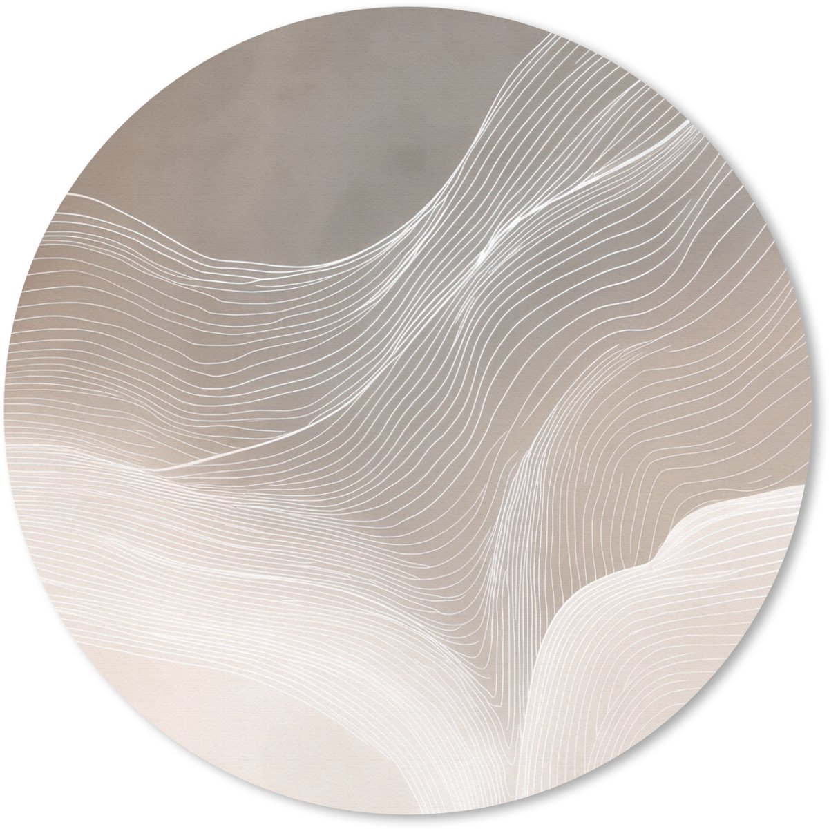 Muismat rond 40x40 cm - Mousepad Golvende lijnen - Luchtstromen - Harmonieus - Ronde muismatten