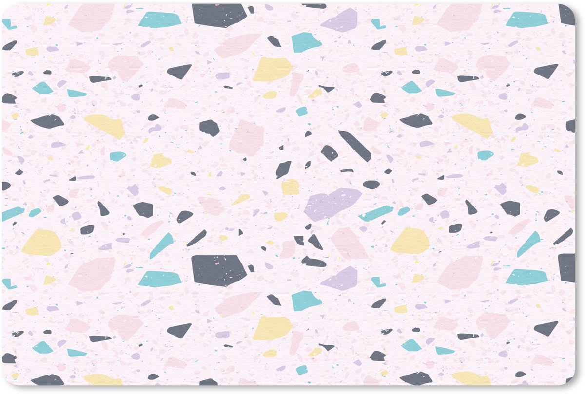 Muismat 27x18 cm - Mousepad Terrazzo - Patroon - Zacht - Snoep - Muismatten