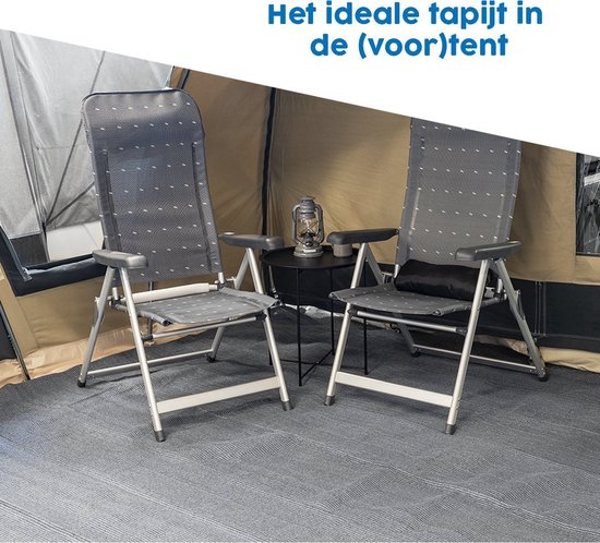 ProPlus Tenttapijt - 250 x 550cm - Tenttapijt Caravan - Gronddoek Tent - Voortenttapijt - Kampeertapijt - Water - en Vuil Doorlatend - Sterk materiaal - UV-gestabiliseerd - Blauw/wit van ProPlus — afbeelding 3