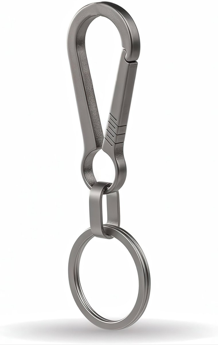 Titanium Sleutelhanger - Auto Sleutelhouder voor Volwassenen - Keychain met Karabijnhaak, Musketonhaak en Titanium Sleutelringen - Autosleutel voor Vrouwen, Mannen, Dames - Karabijnsluiting Sleutel hanger - Auto Accessoires