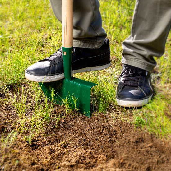 KADAX Graskantensteker van staal, met houten steel, gazonkantensnijder voor tuin, randmes, solide gazonstekers, tuingereedschap, graskantschaar (T-greep) van KADAX — afbeelding 4