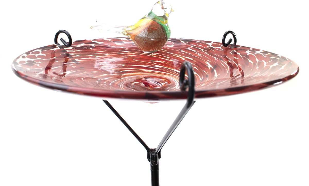 Loranto - Vogelbadje Rood - Tuindecoraties voor Buiten - Tuinbeeld