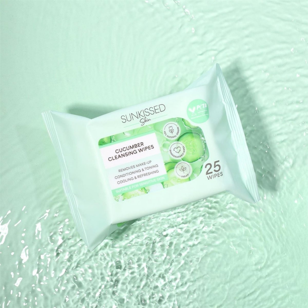 Sunkissed | Skin Cucumber Cleansing Wipes - 25stuks - Vegan