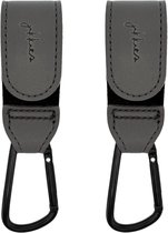 Jikkies Tassenhaak - Kinderwagen Tassenhaak - Buggy Haak - Extra Stevig - Sterke Tassenhaak - Universele Haak - Set van 2 - Grijs