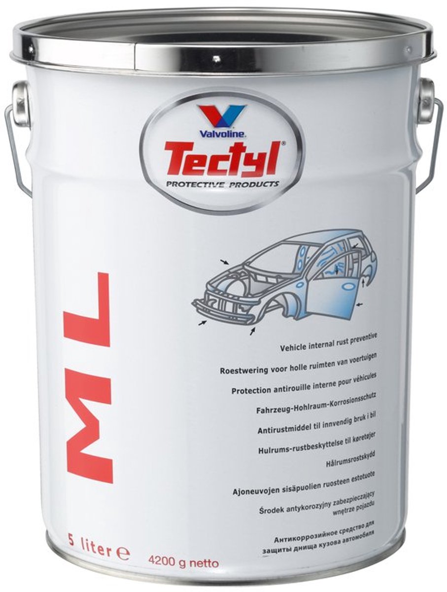 Tectyl - Waterafstotend - Corrosiebescherming - Binnenkant en holle onderdelen - Amber gekleurde, wasachtige laag - 5 liter