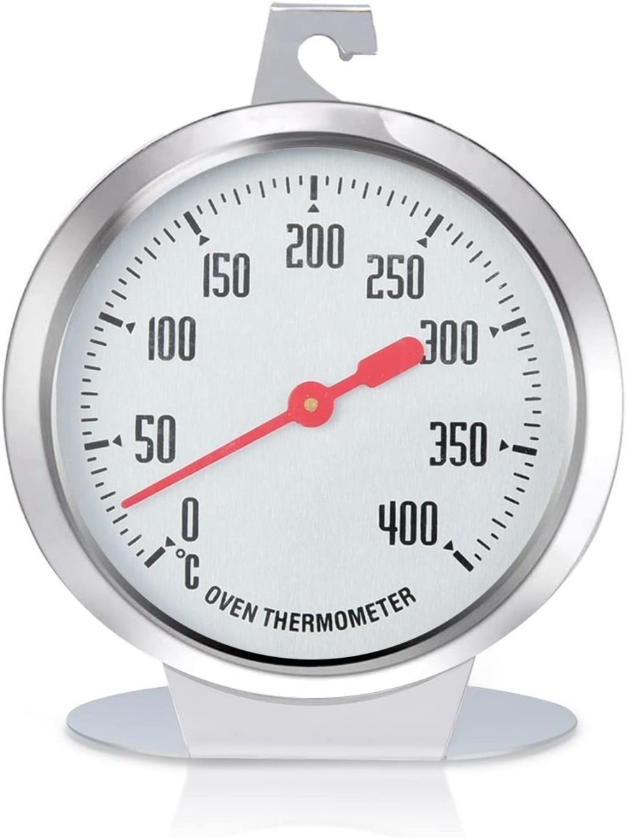 EXCITAT Thermometer - Oventhermometer - Oventhermometer van roestvrij staal - Geschikt voor conventionele ovens, broodroosterovens, grills en rookovens - Zilver