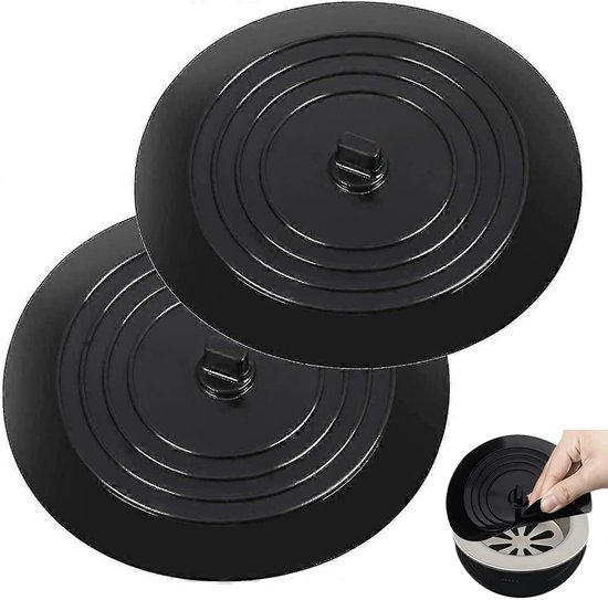Foto: Set van 2 gootsteen stop universeel universele badstop afvoerstop afvoerplug badstop met hand afvoerpluggen afvoerstop voor bad wastafel badplug afvoerplug gootsteenstop voor gootsteen spoelbak bad douchebak keuken wasbak badkuip