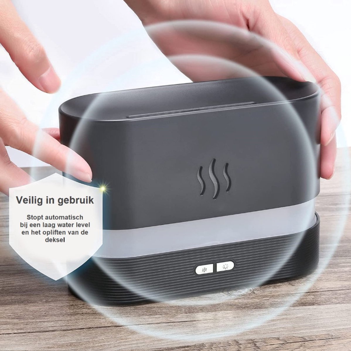Aroma Diffuser 200ML  - Luchtbevochtiger – Verdamper – Aromatherapie - Geurverspreider - Vlam effect van Zedar — cadeau in Wonen & Interieur - foto 5