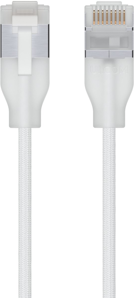 Ubiquiti UACC-Cable-Patch-EL-C6A-12M-W netwerkkabel Doorschijnend, Wit Cat6a