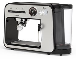 Tornado TST-693B-GS - Espressomachine - 5-in-1 - 19 Bar - Multi-Capsule & Gemalen Koffie - Stoompijp - 1L