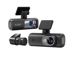 4K Dashcam Auto Voor en Achter – Dashcam – Videorecorder – Auto Camera – Met Wifi, GPS & 1.47” Scherm – GPS – Nachtzicht, Parkeermodus, G-sensor & Loop Recording – Mini DVR Autocamera met USB-C – SD-kaart – Zwart