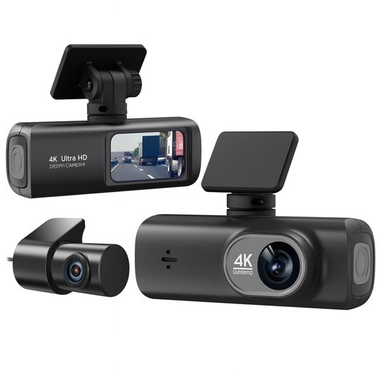4K Dashcam Auto Voor en Achter – Dashcam – Videorecorder – Auto Camera – Met Wifi, GPS & 1.47” Scherm – GPS – Nachtzicht, Parkeermodus, G-sensor & Loop Recording – Mini DVR Autocamera met USB-C – SD-kaart – Zwart