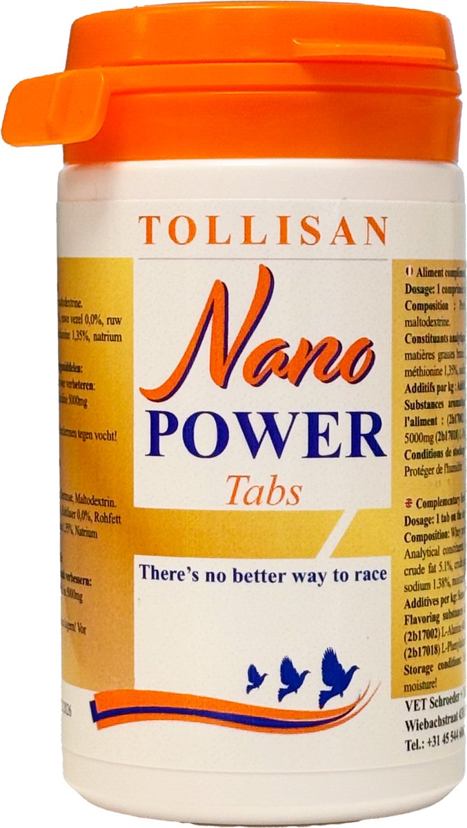Nano Power Tabs 100tabs - Vet Schroeder Tollisan - voor postduiven
