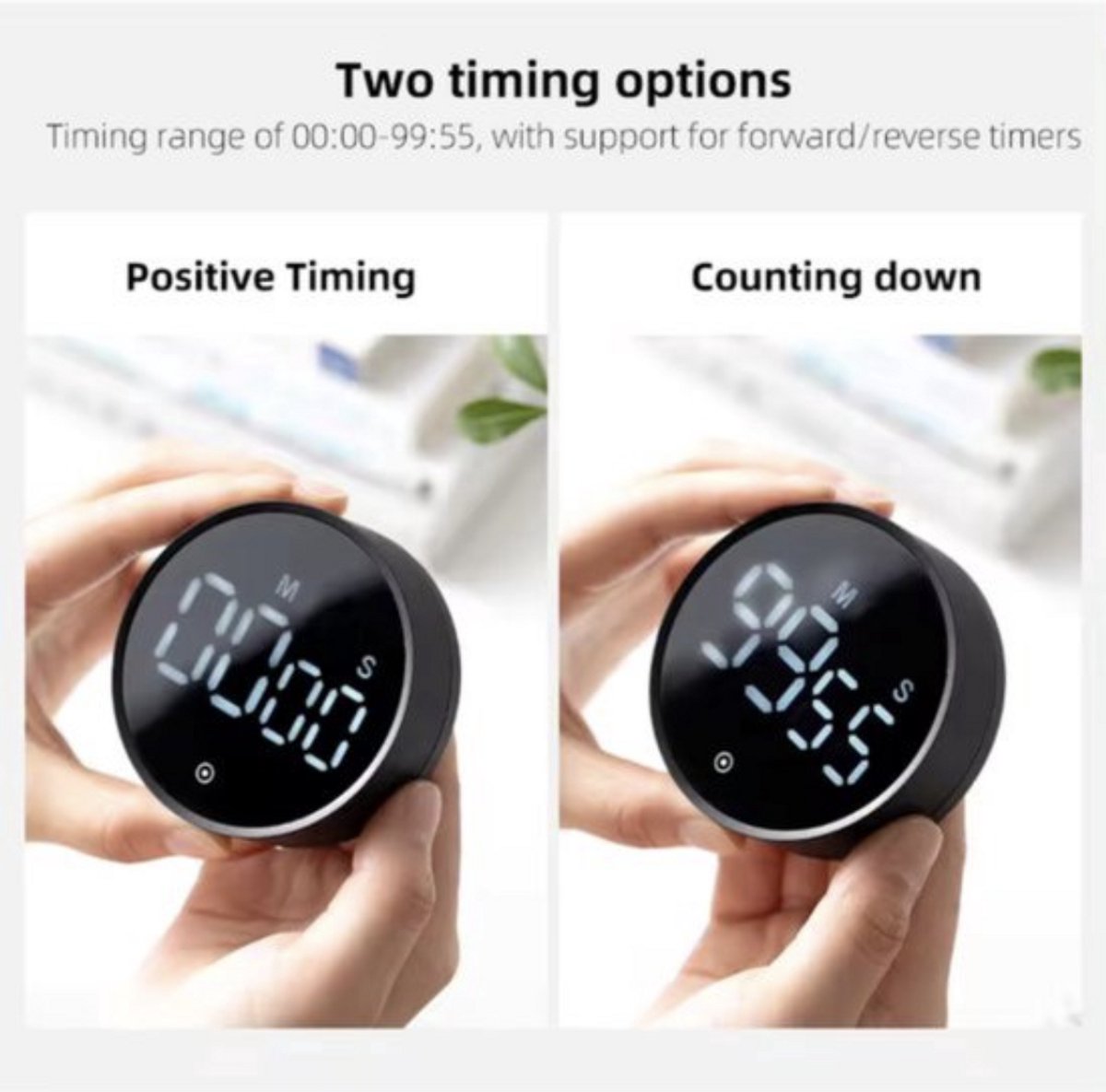 Digitale Kookwekker - Keukenwekker - Timer en Stopwatch - Eierwekker - Douche timer - Magneet - Met Draaiknop - Zwart — cadeau in Kookcadeaus - foto 4
