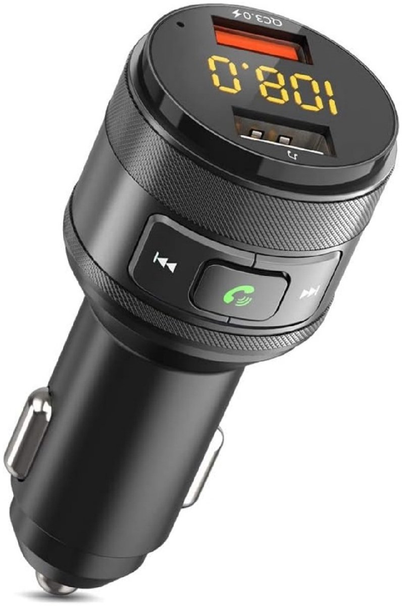 EXCITAT Zender - Autoradiozender - QC 3.0 Auto Draadloze Bluetooth - Radioadapter - Zwart