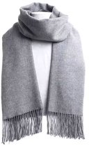 Warme heren sjaal van wol - Modieus - Fashion - Grijs en Zwart - Herfst Winter