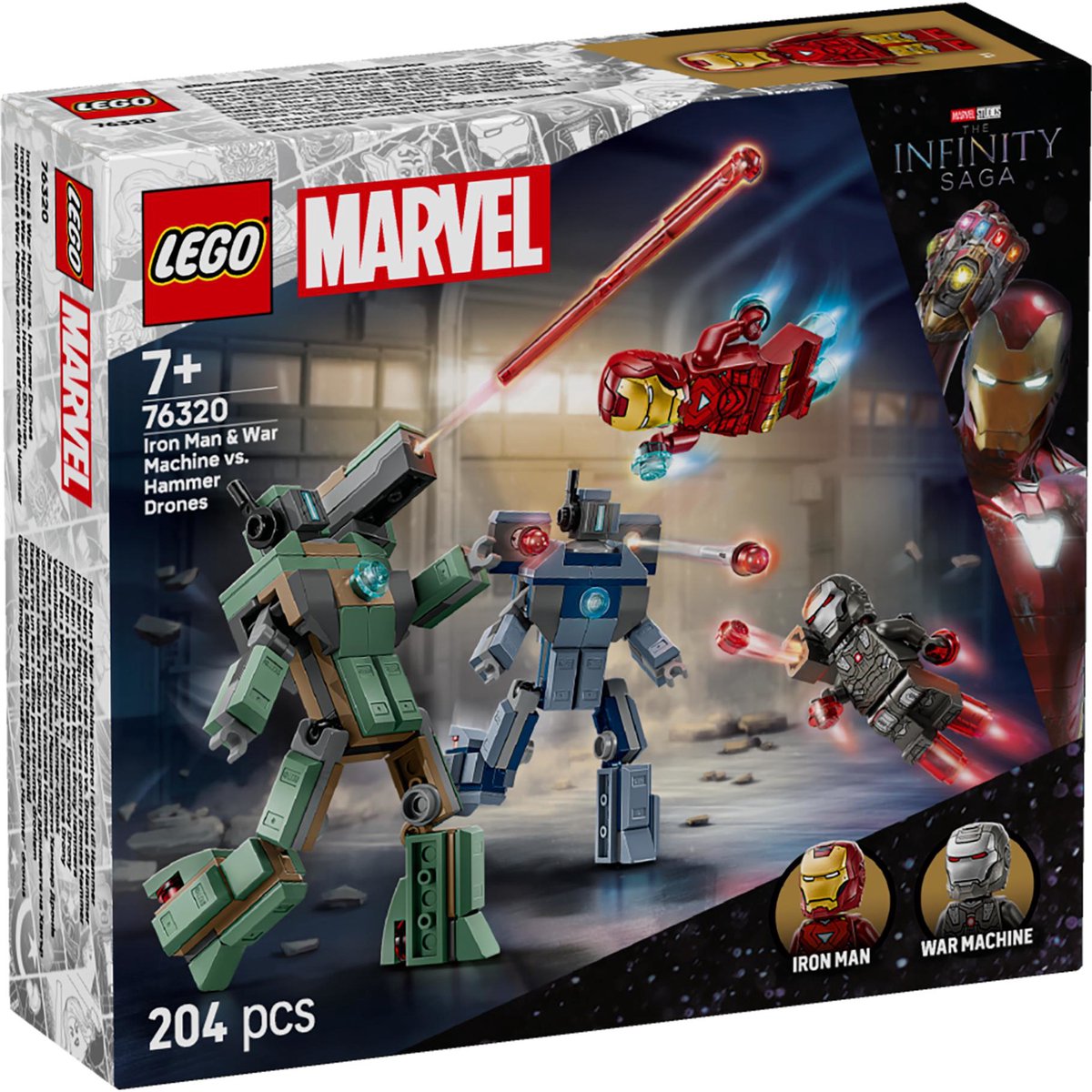 LEGO Marvel Iron Man vs. Hammer Drones: 204-delige bouwset met minifiguren