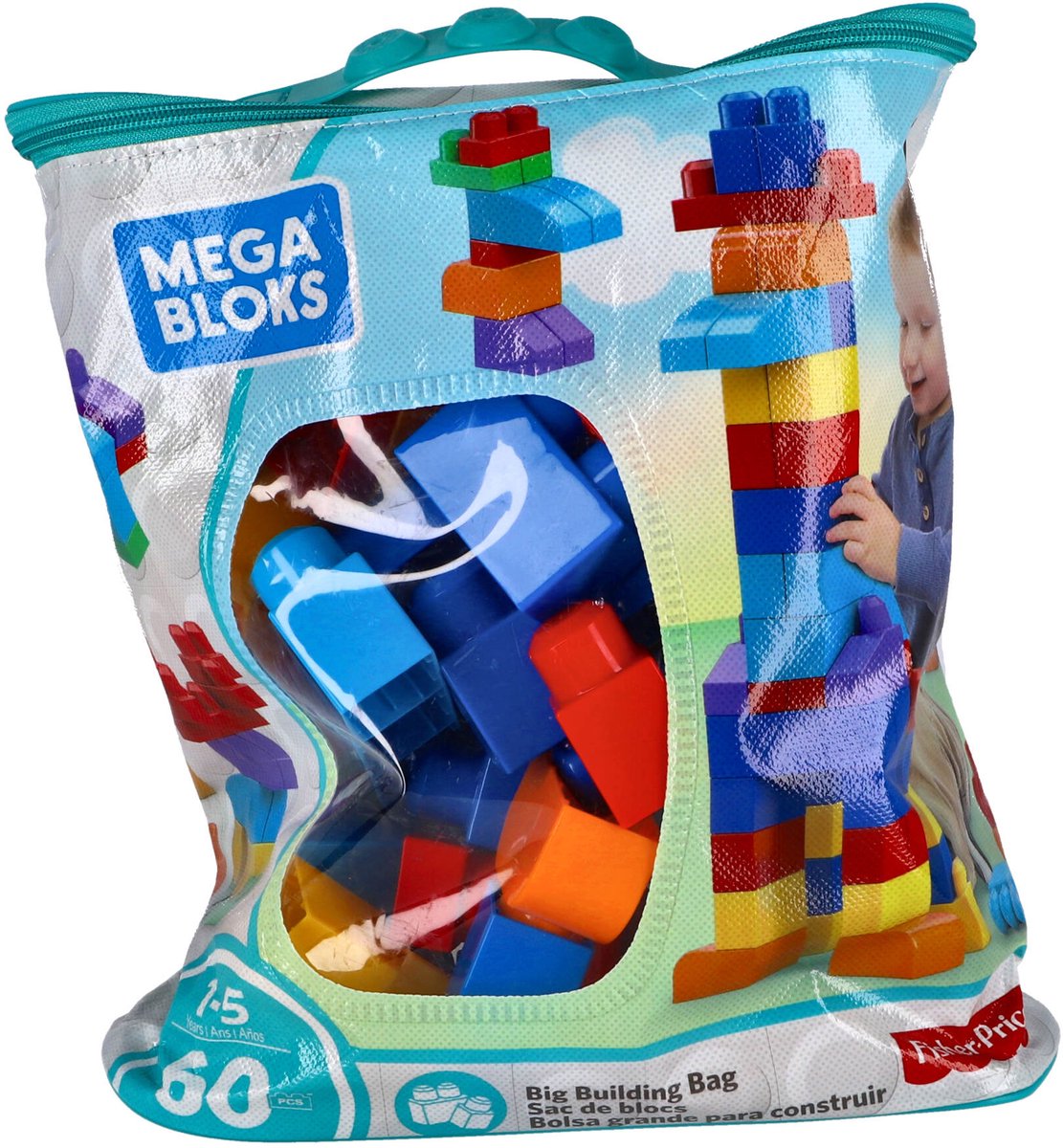 MEGA Bloks Grote bouwtas - 60 blokken - Classic bouwstenen op Prijzenvolger.com