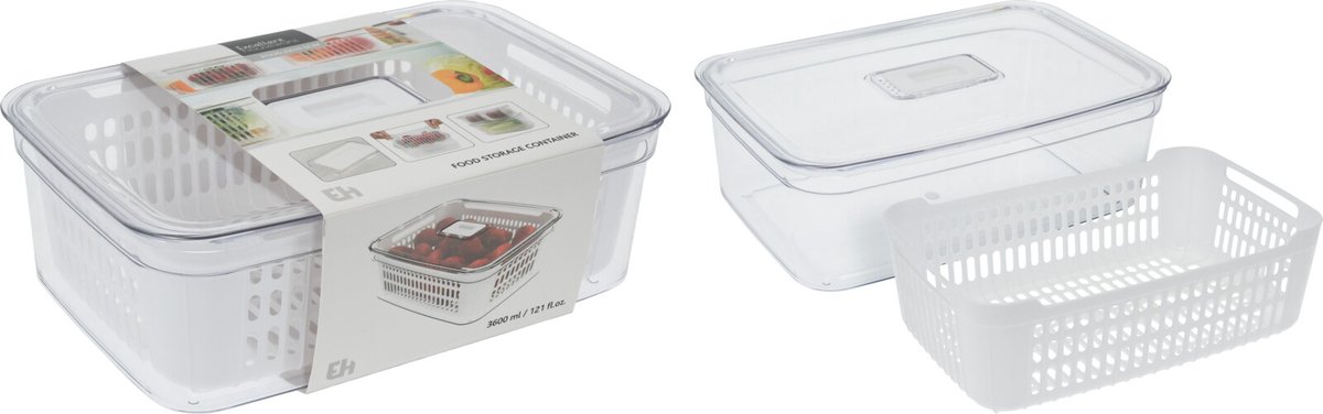 Opbergbak fruit koelkast multicolor 3600ml speelgoed organizer.