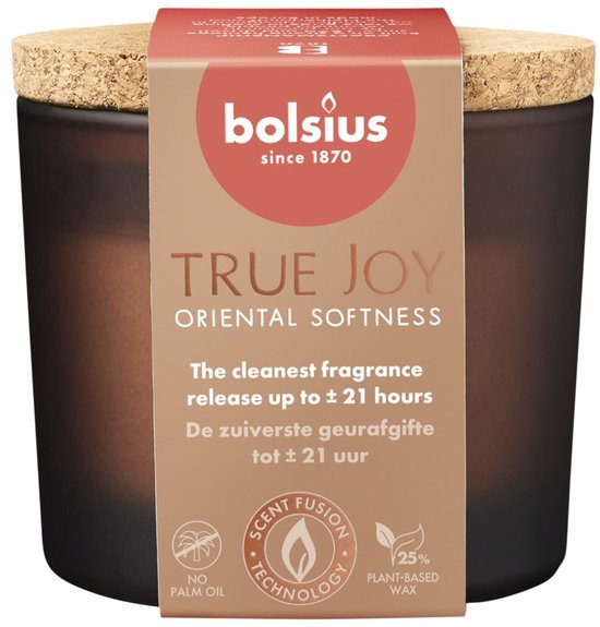 Bolsius - True Joy - Geurglas met kurk - 66/83 - Oriental Softness