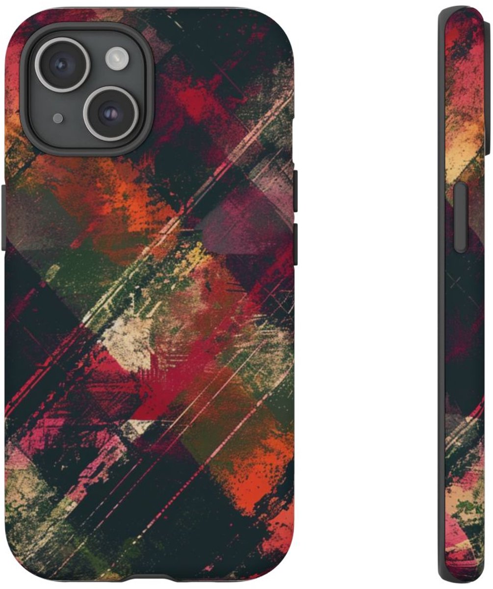 Abstract Grunge Patroon – Telefoonhoesje Geschikt voor iPhone 15