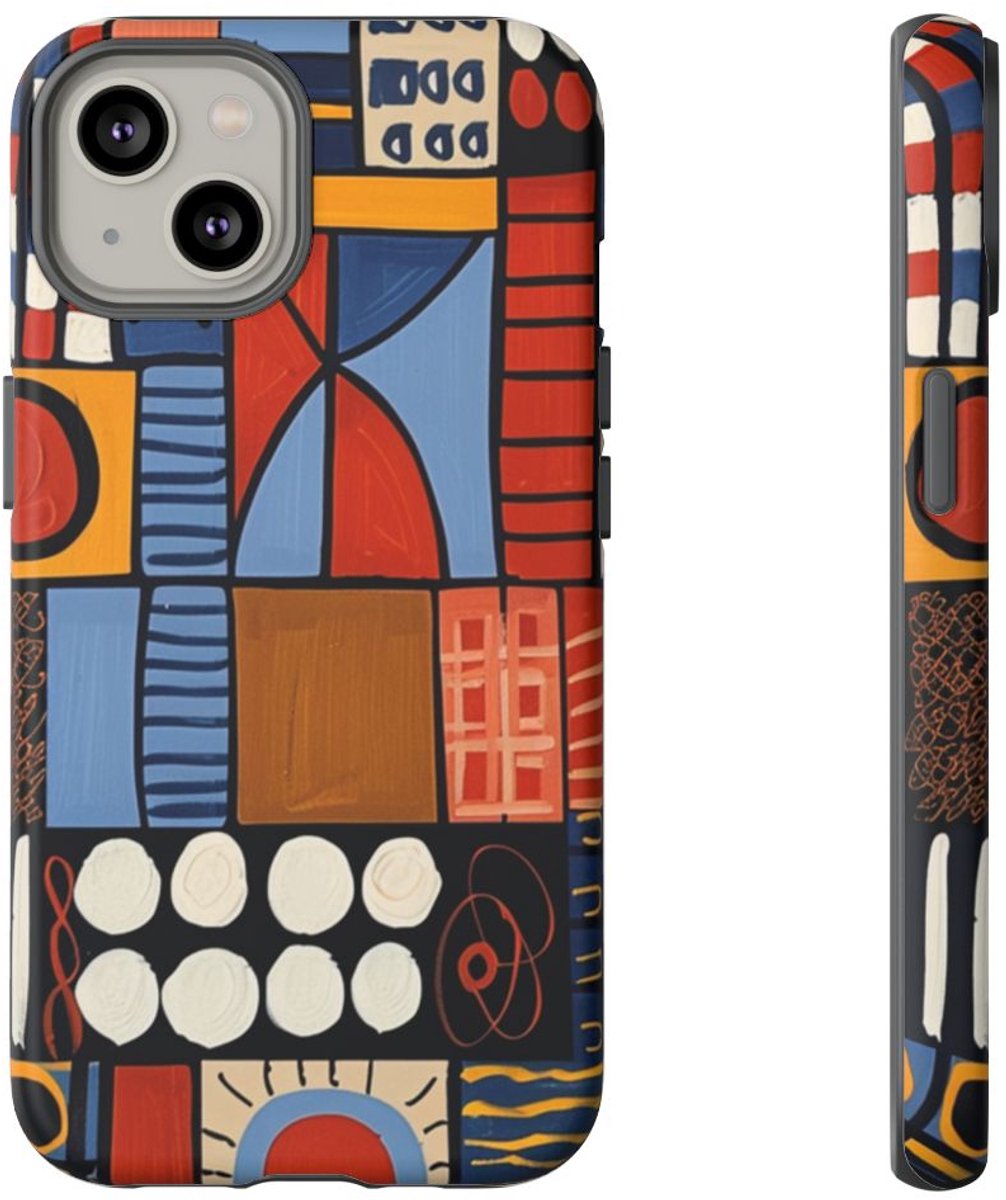 Kleurrijk Geometrisch Patroon – Telefoonhoesje Geschikt voor iPhone 14