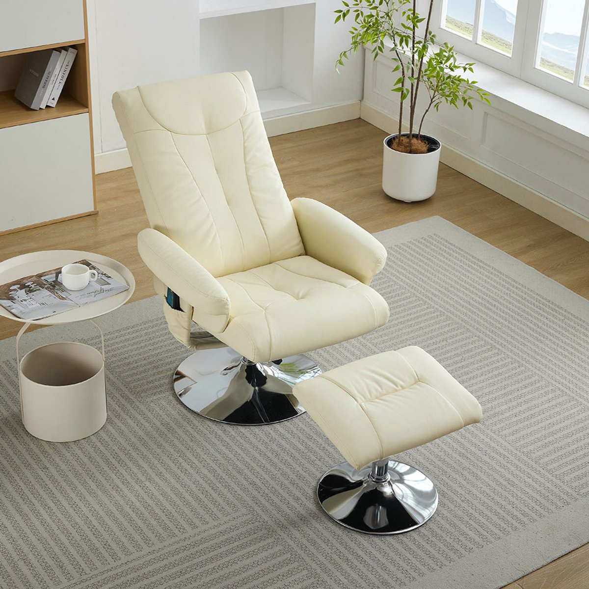 Pugsdrly Relaxfauteuil met Massage en Verwarming, Beige - Pugsdrly - €220,99